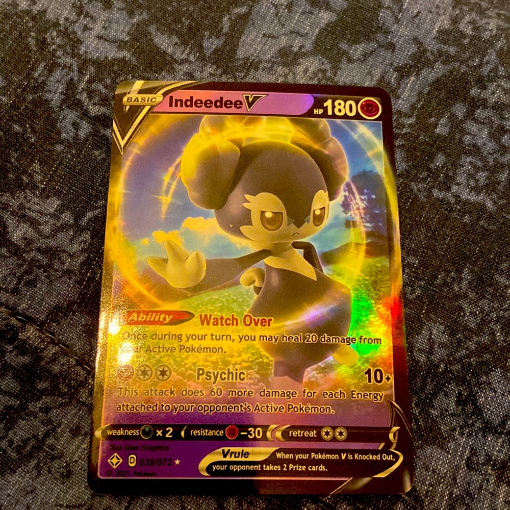 Holo Pokemon Card Indeedee V